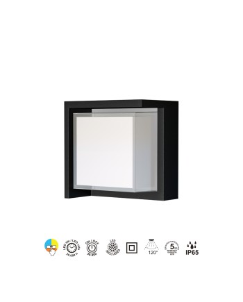 CREEK * APLIQUE EXTERIOR NEGRO LED IP65 - 15W - CCT